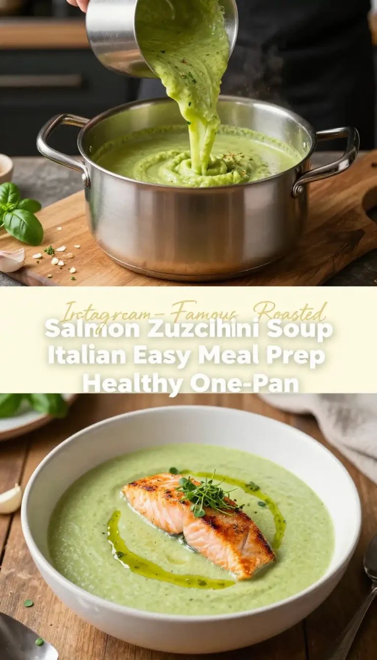Instagram-Famous Roasted Salmon Zucchini Soup Italian Easy Meal Prep Healthy One-Pan
