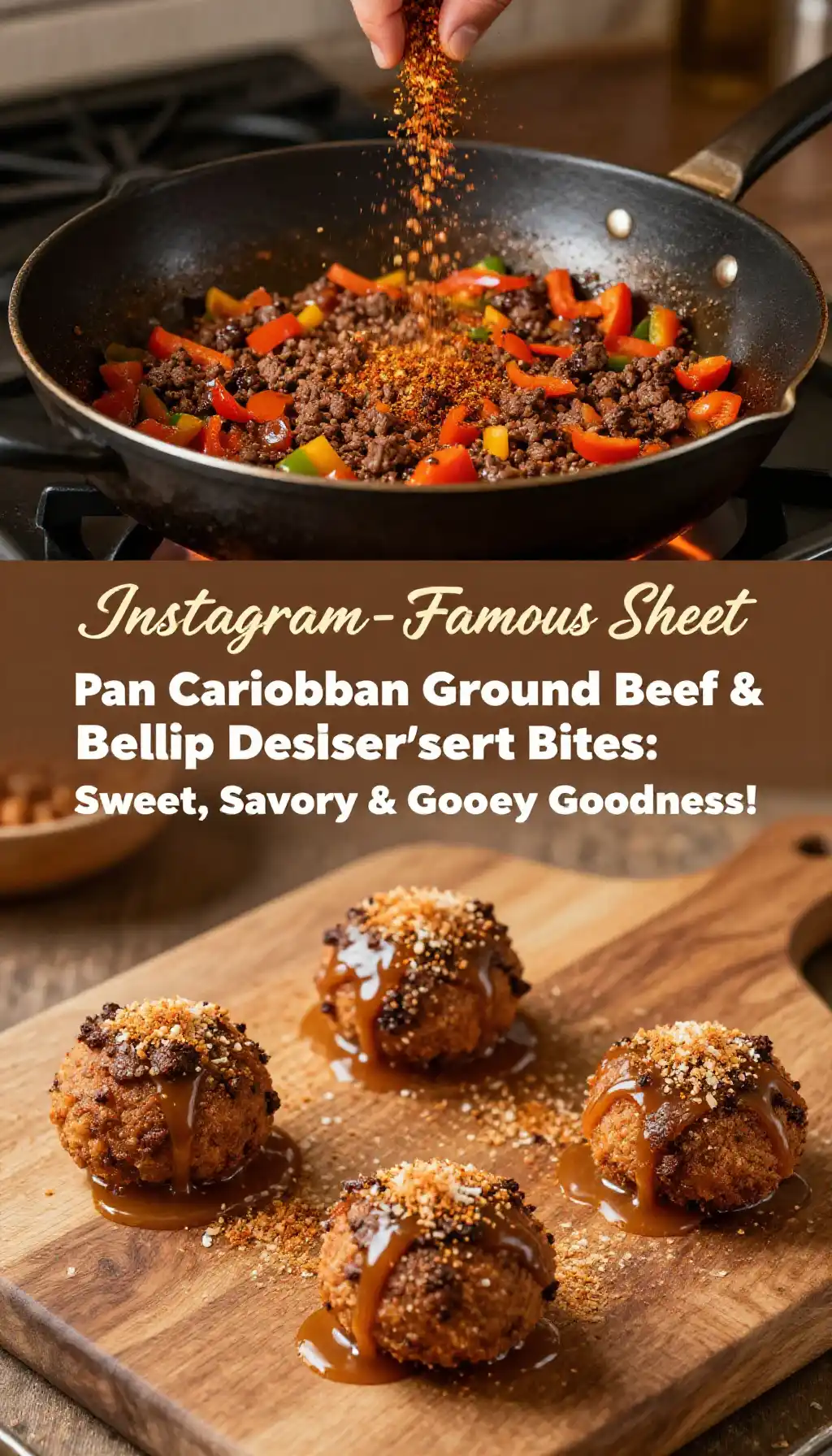 Instagram-Famous Sheet Pan Caribbean Ground Beef & Bell Pepper Dessert Bites: Sweet, Savory & Gooey Goodness!