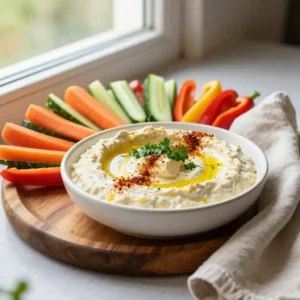 Step by step Instagram-Famous Smoked Lebanese Tofu & Kale Dip Easy Appetizer Meal Prep