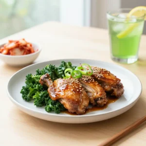 Step by step Instant Pot Korean BBQ Chicken Thighs & Kale Easy Meal Prep
