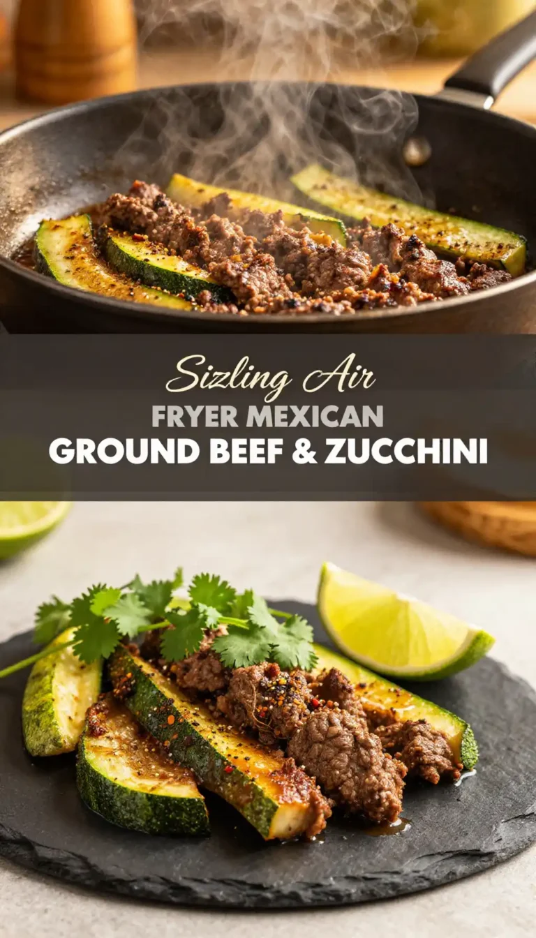 Sizzling Air Fryer Mexican Ground Beef & Zucchini