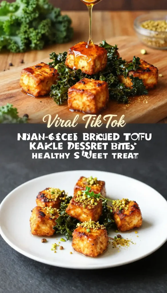 Viral TikTok Indian-Spiced Broiled Tofu Kale Dessert Bites Healthy Sweet Treat