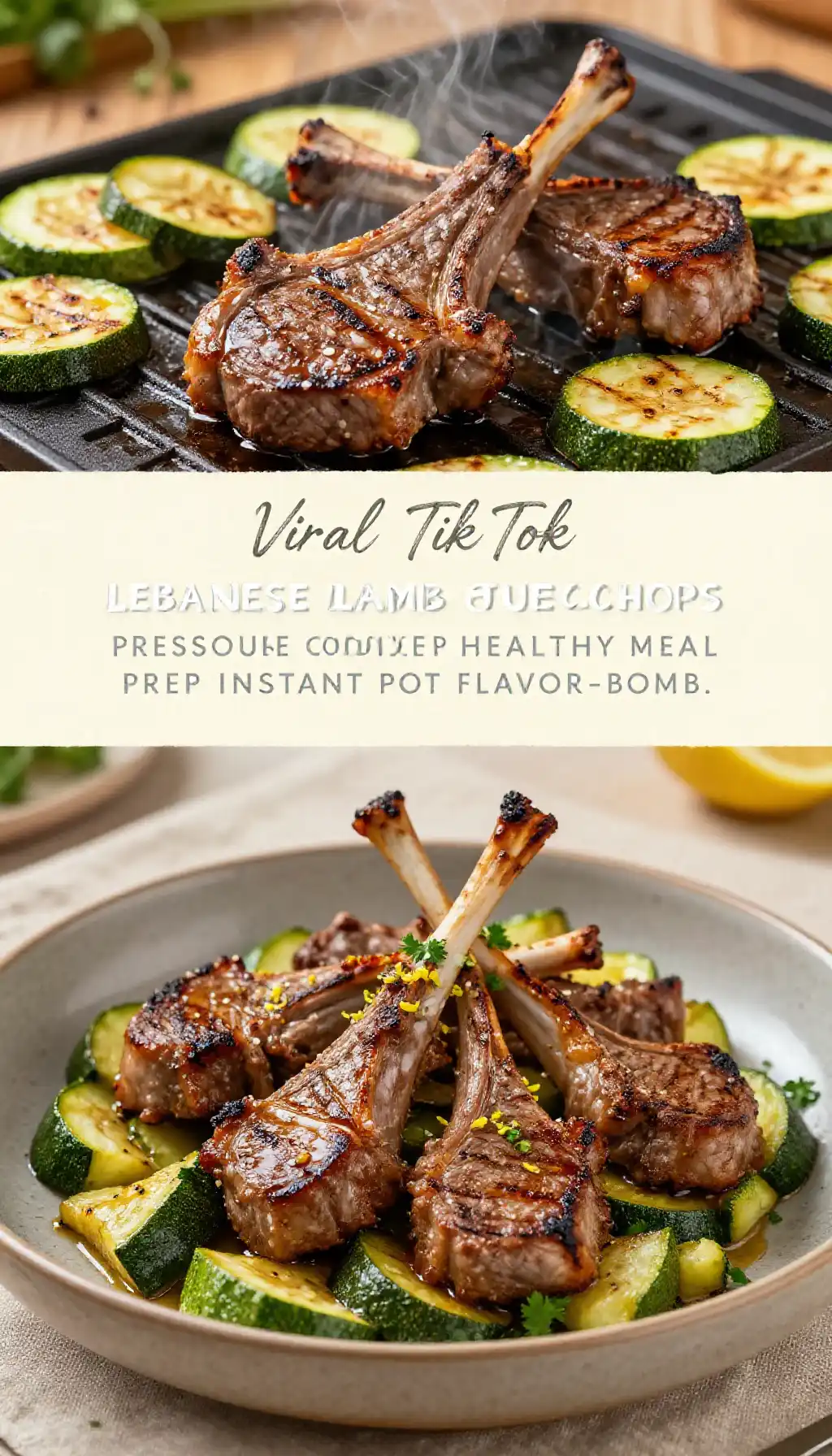 Viral TikTok Lebanese lamb chops zucchini pressure cooker healthy meal prep instant pot flavor-bomb
