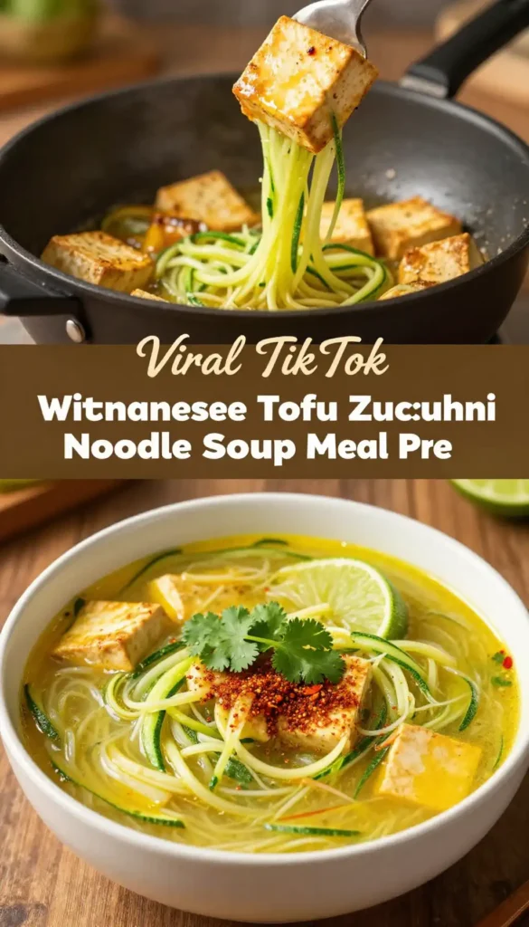 Viral TikTok Pressure Cooker Vietnamese Tofu Zucchini Noodle Soup Meal Prep