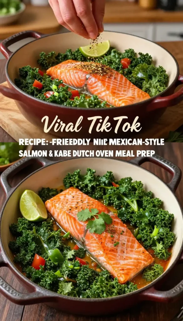 Viral TikTok Recipe: Budget-Friendly Mexican-Style Salmon & Kale Dutch Oven Meal Prep