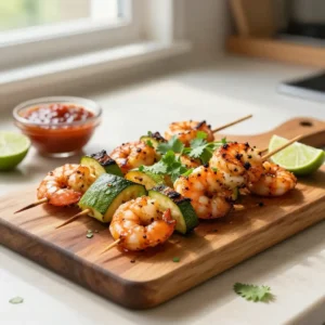 Step by step Viral TikTok Recipe: Easy Smoked Caribbean Jerk Shrimp & Zucchini Skewers - Healthy Meal Prep