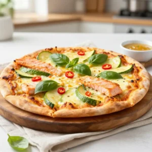 Step by step Viral TikTok Vietnamese One-Pot Salmon Zucchini Pizza Easy Meal Prep Gooey Crispy Loaded Weeknight Dinner