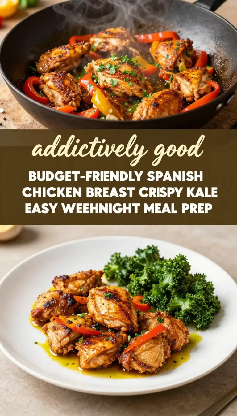 addictively good budget-friendly spanish wok-fried chicken breast crispy kale easy weeknight meal prep
