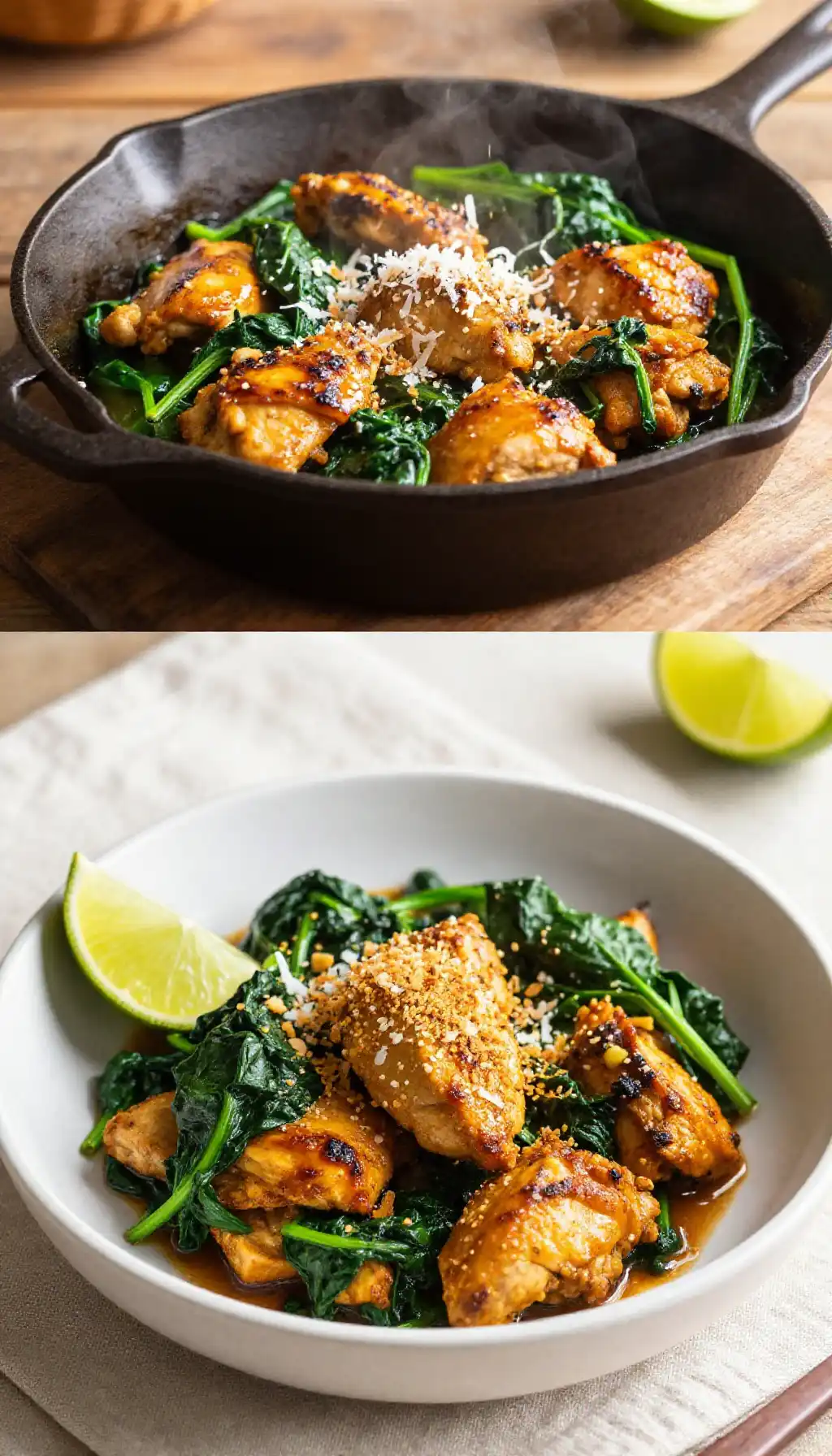 addictively good caribbean coconut chicken breast and spinach skillet easy healthy stovetop meal prep weeknight dinner