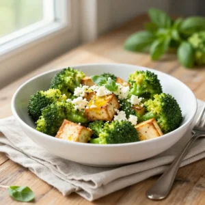 Step by step addictively good greek tofu broccoli stir-fry one-pan meal prep healthy weeknight dinner