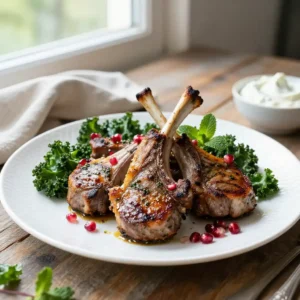 Step by step addictively good mediterranean broiled lamb chops crispy kale easy one-pan meal prep