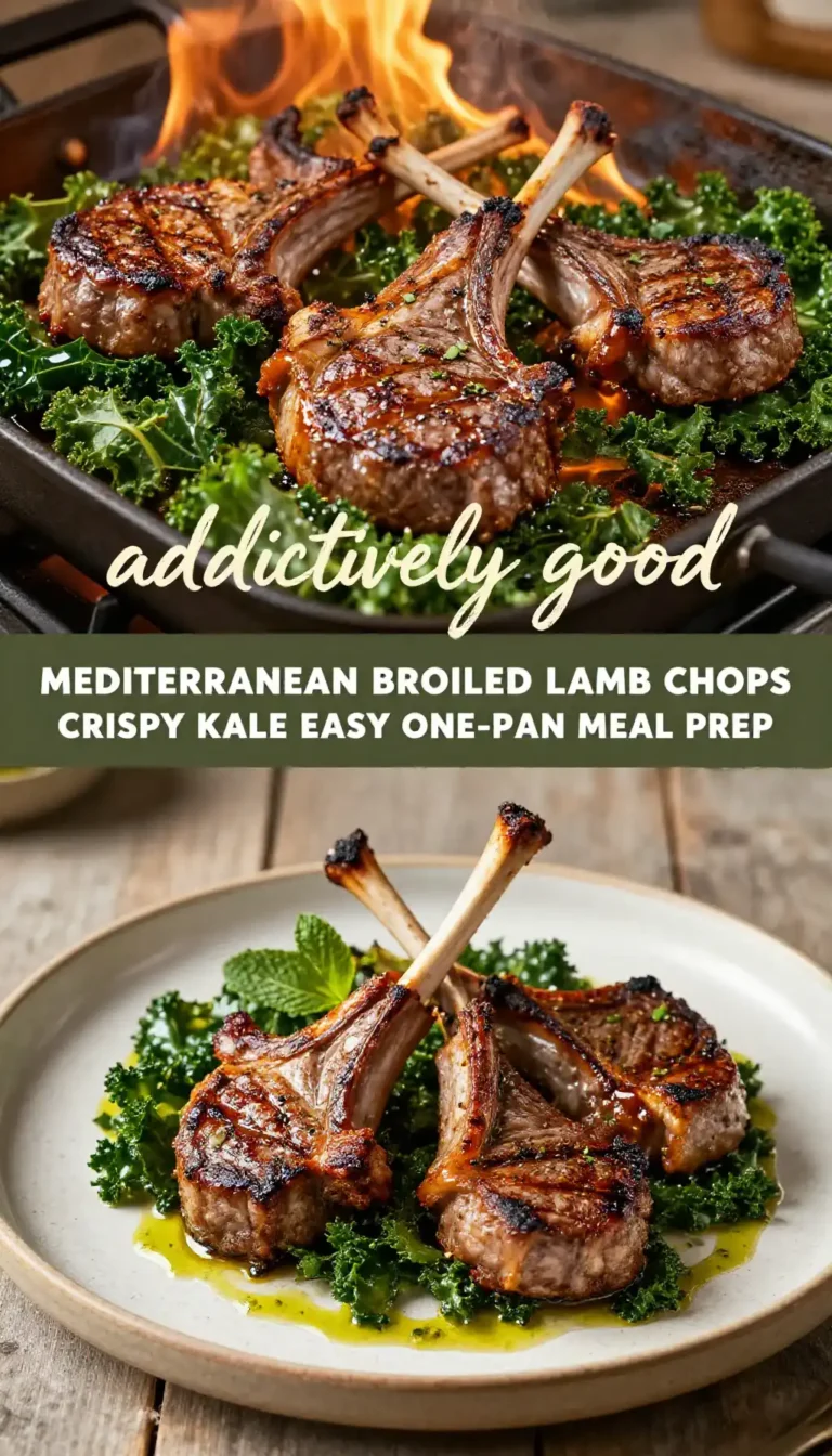 addictively good mediterranean broiled lamb chops crispy kale easy one-pan meal prep