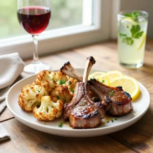Step by step addictively good sheet pan spanish lamb chops with crispy cauliflower easy weeknight meal prep