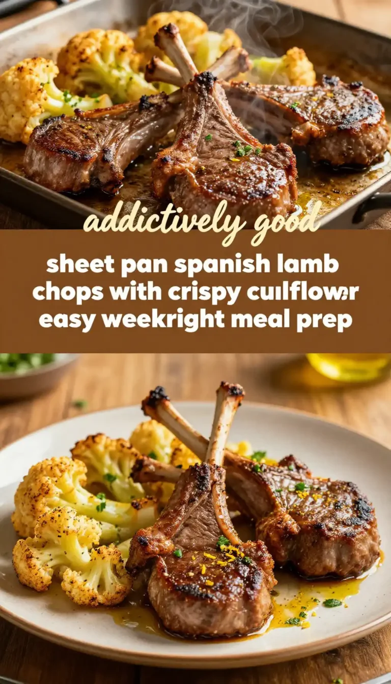 addictively good sheet pan spanish lamb chops with crispy cauliflower easy weeknight meal prep