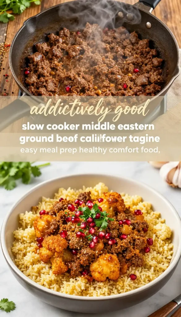 addictively good slow cooker middle eastern ground beef cauliflower tagine easy meal prep healthy comfort food