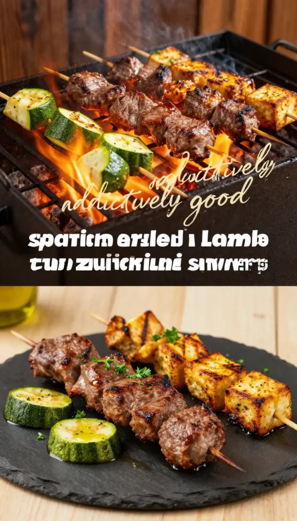 addictively good spanish grilled lamb beef tofu zucchini skewers easy meal prep