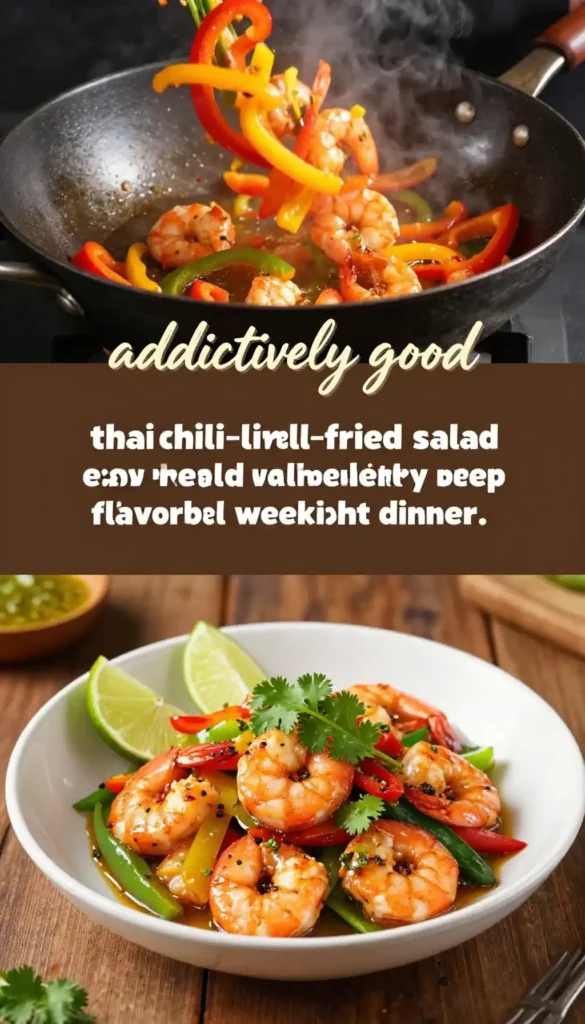 addictively good thai chili-lime shrimp bell pepper wok-fried salad easy healthy meal prep flavorful weeknight dinner