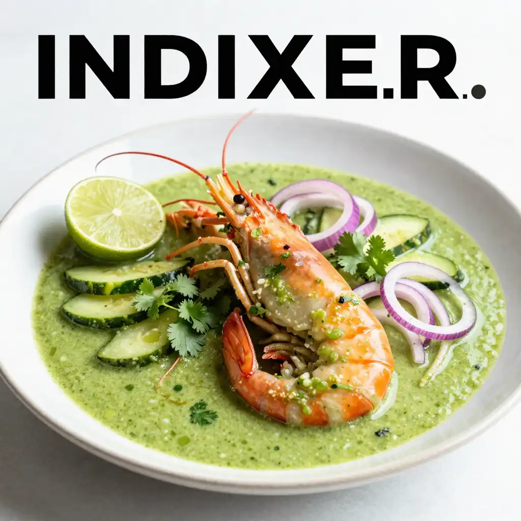 Aguachile Verde de Camarón plato terminado