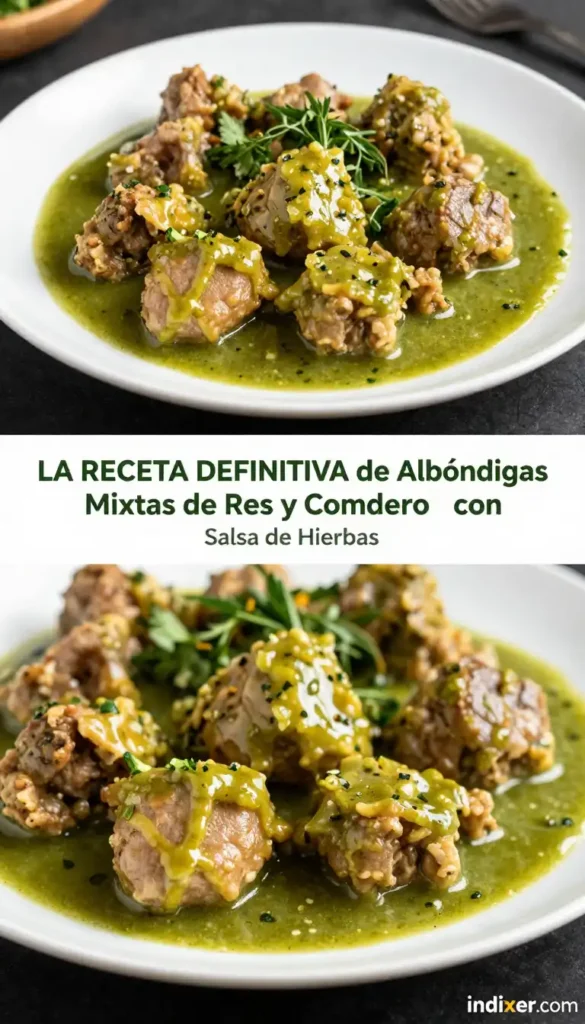 Albóndigas Mixtas de Res y Cordero con Salsa de Hierbas - Carne de Res y Cordero - Indixer