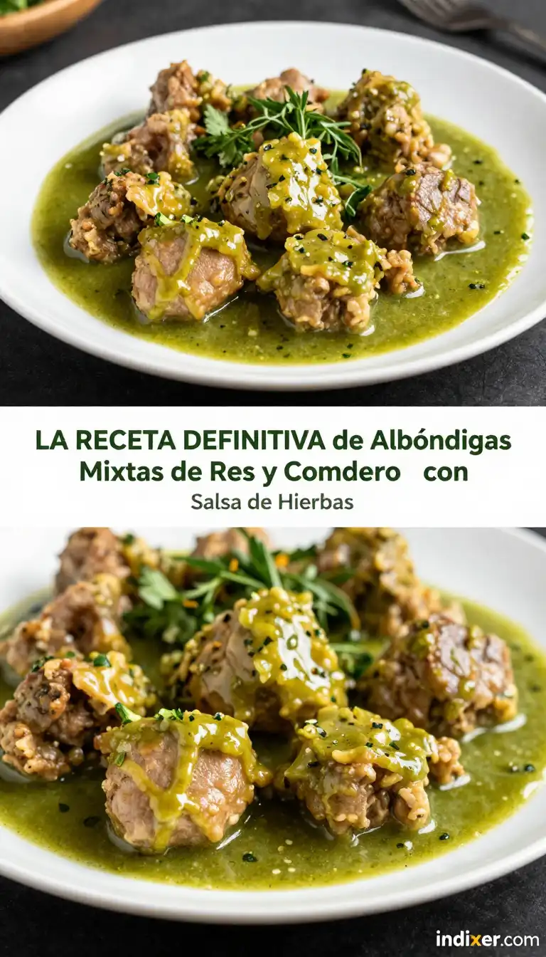 Albóndigas Mixtas de Res y Cordero con Salsa de Hierbas - Carne de Res y Cordero - Indixer