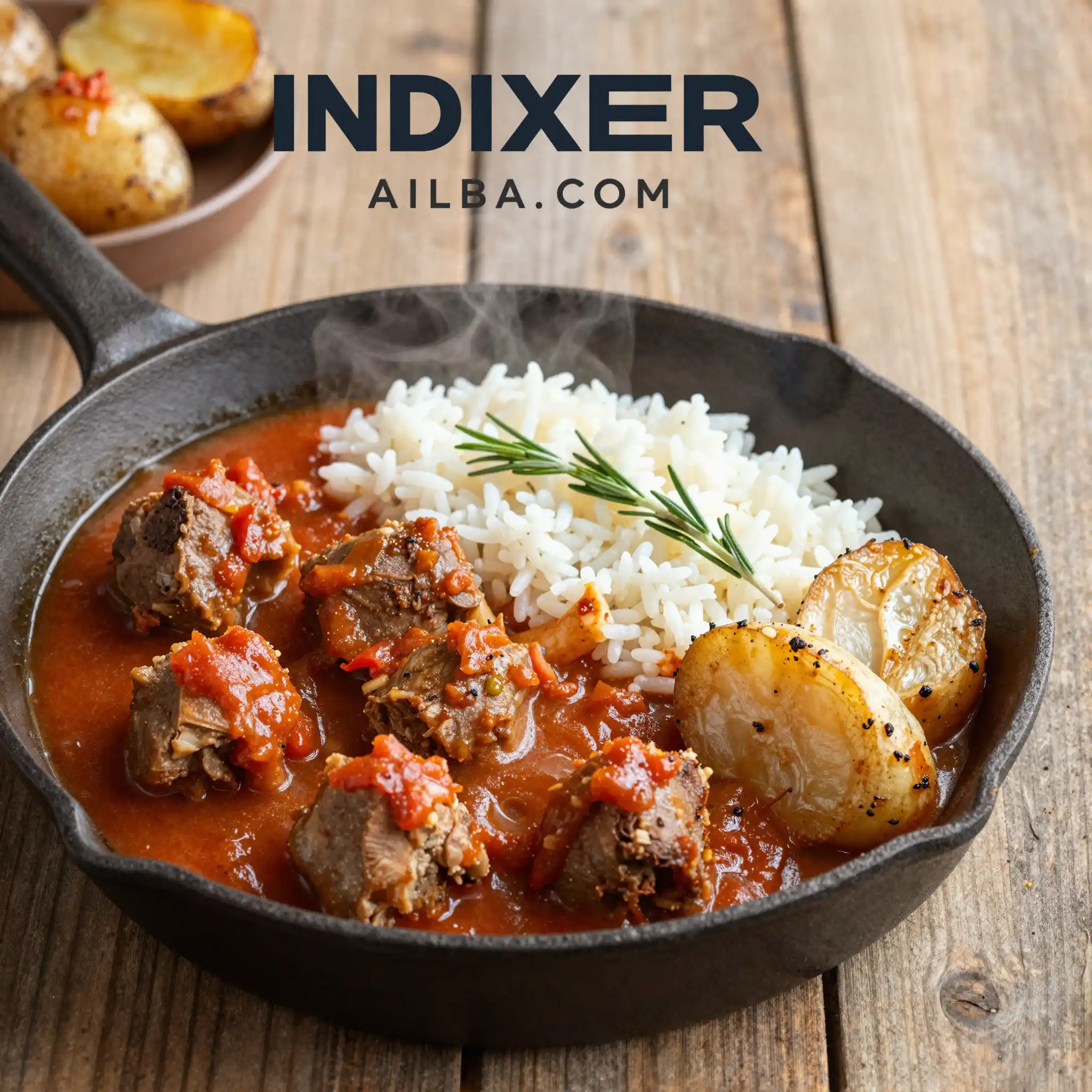 Albóndigas Mixtas de Res y Cordero plato terminado