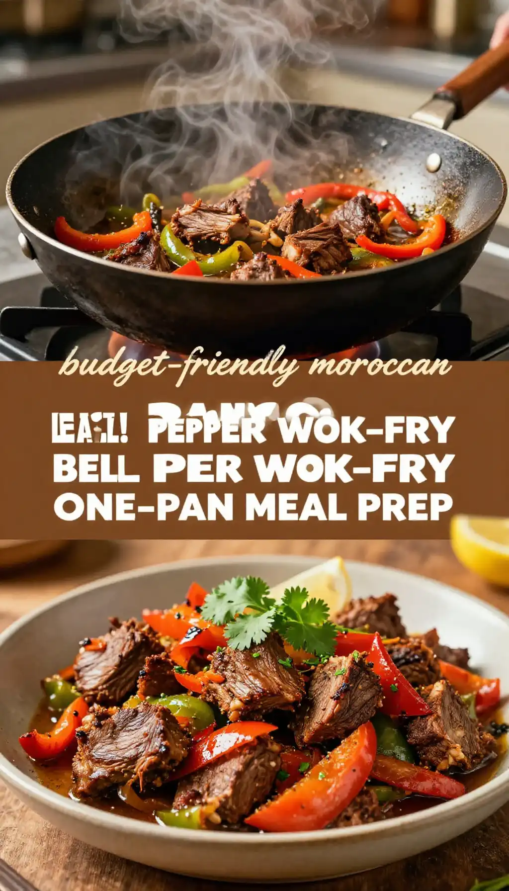 Budget-Friendly Moroccan Lamb Chops & Bell Pepper Wok-Fry One-Pan Meal Prep pinterest pin