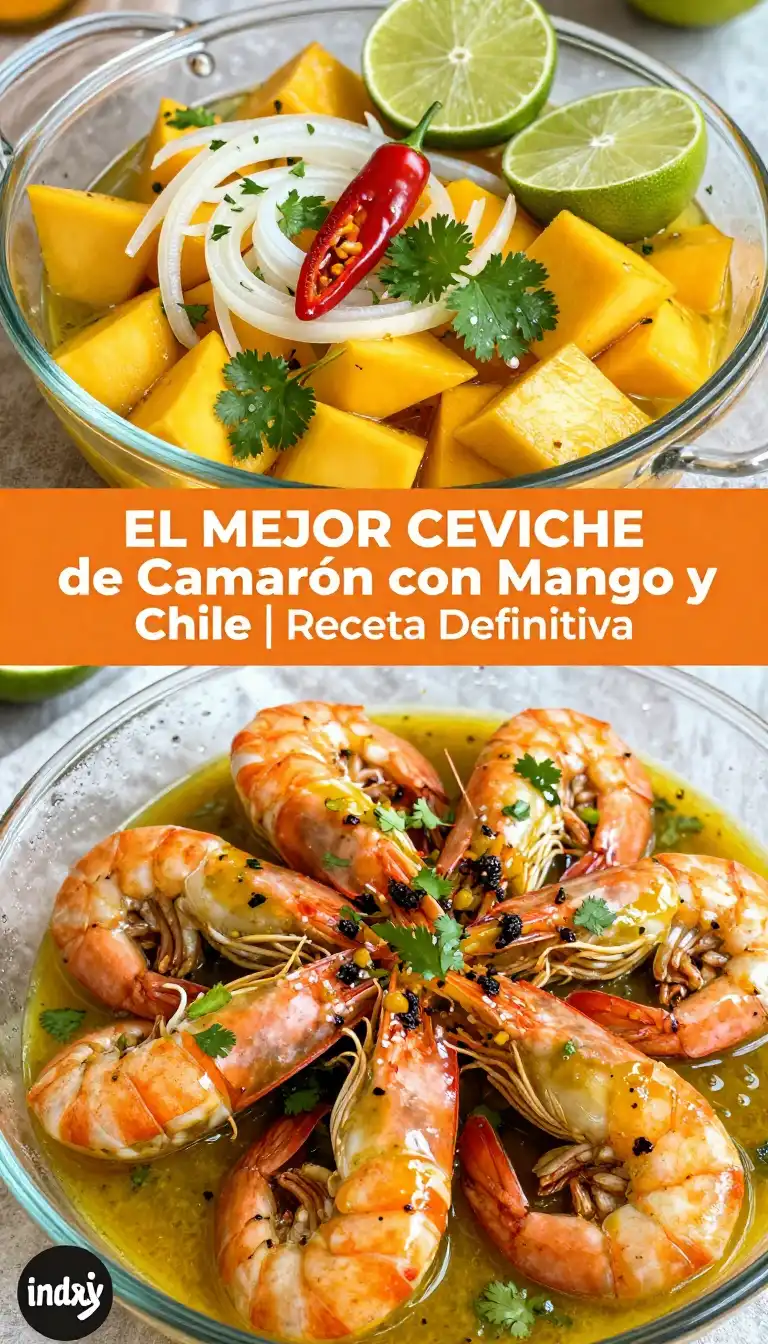 Ceviche Fresco de Camarón con Mango y Chile - Mariscos - Indixer