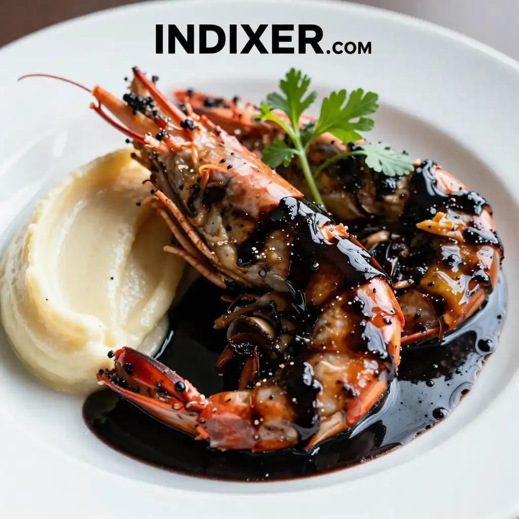 Chipirones Rellenos en Su Tinta plato terminado