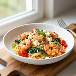 Step by step easy Greek shrimp orzo