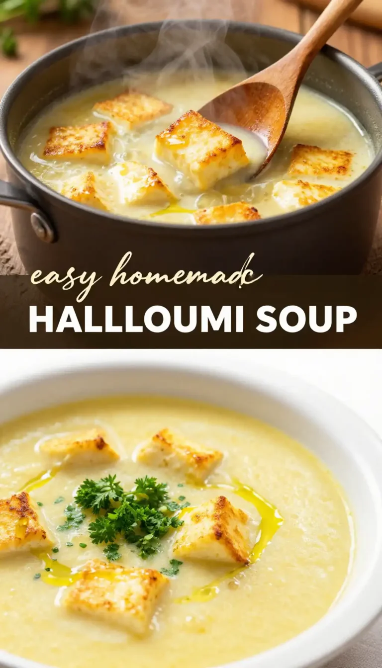 easy homemade halloumi soup