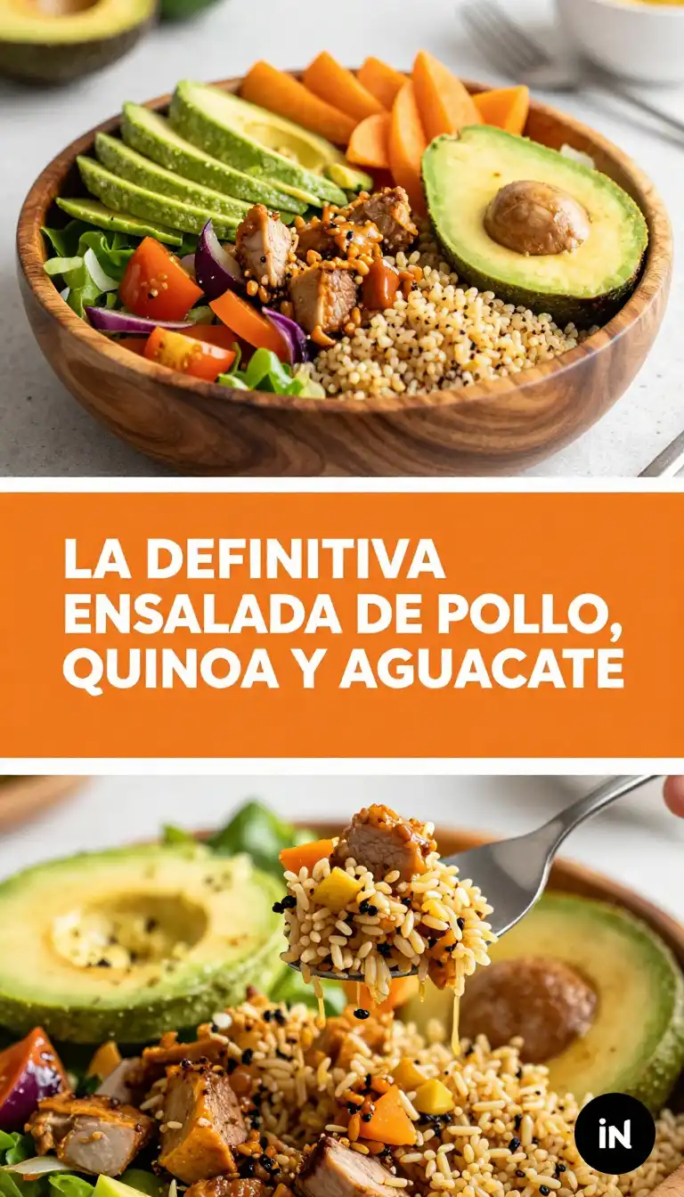 Ensalada de Pollo con Quinoa y Aguacate - Comida Saludable - Indixer