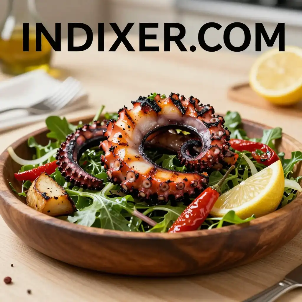 Ensalada de Pulpo con Pimentón y Aceite de Oliva plato terminado