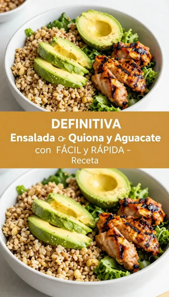 Ensalada de Quinoa con Aguacate y Pollo a la Plancha - Comida Saludable - Indixer