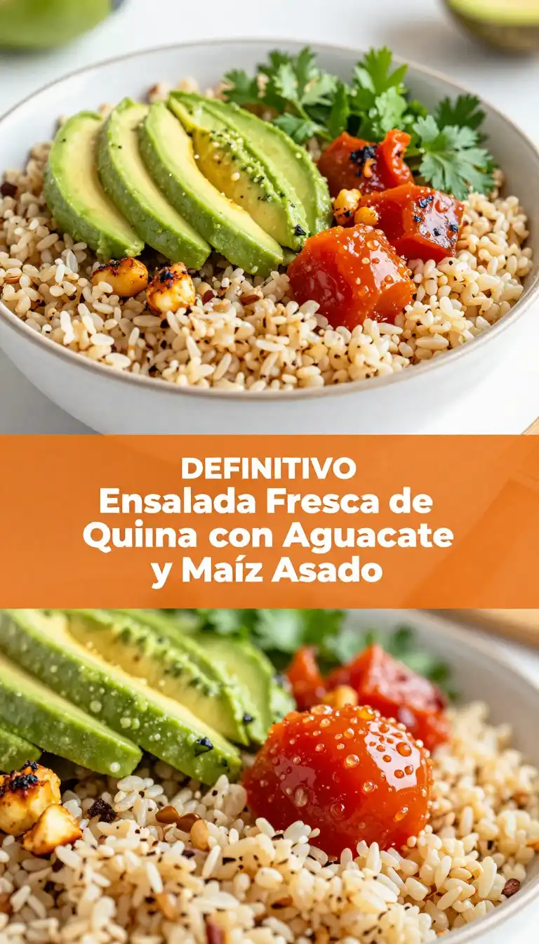 Ensalada Fresca de Quinoa con Aguacate y Maíz Asado - Ensaladas - Indixer