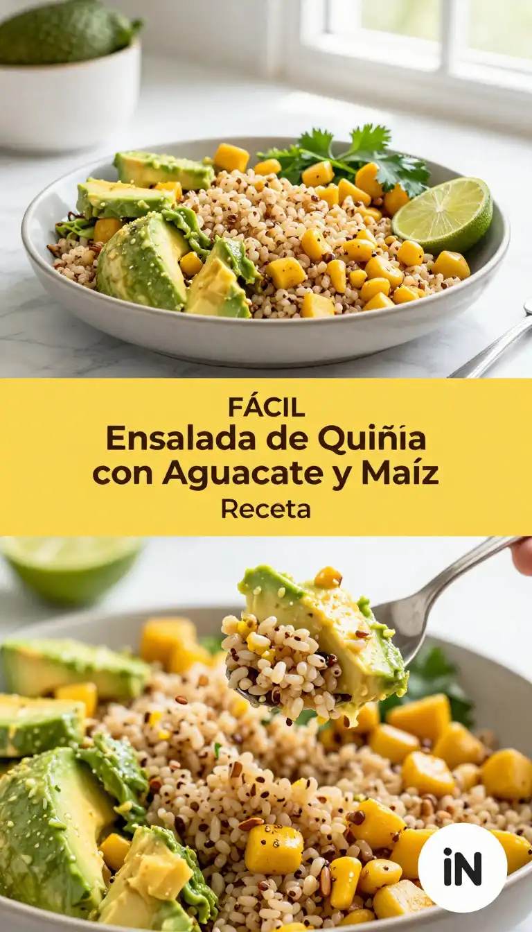 Ensalada Fresca de Quinoa con Aguacate y Maíz - Ensaladas - Indixer