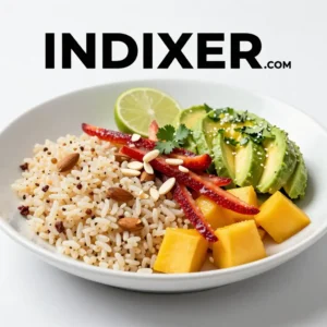 Ensalada Fresca de Quinoa con Mango y Aguacate - Tarjeta de Receta