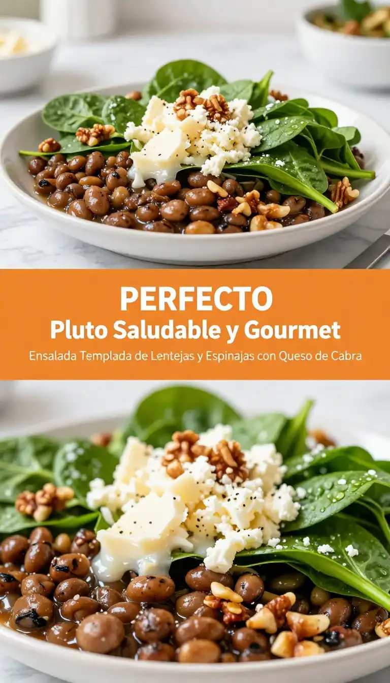 Ensalada Templada de Lentejas y Espinacas con Queso de Cabra - Ensaladas - Indixer