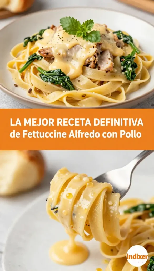 Fettuccine de Pollo y Espinacas con Salsa de Queso - Pasta - Indixer