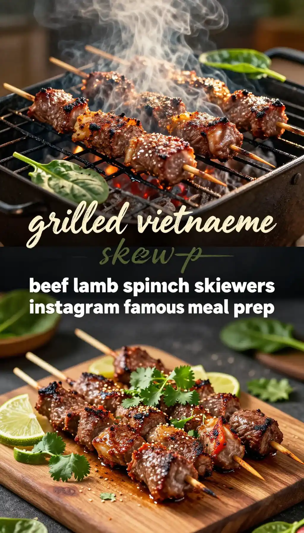 grilled vietnamese beef lamb spinach skewers instagram famous meal prep