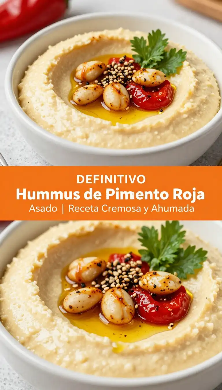 Hummus de Pimiento Rojo Asado - Aperitivos y Salsas - Indixer