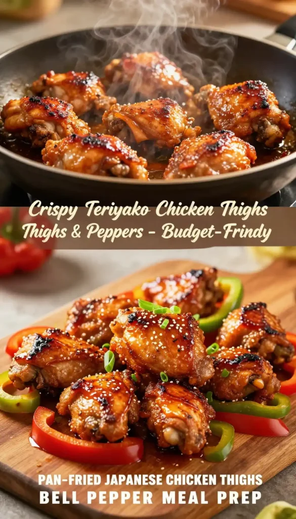 instagram-famous budget-friendly pan-fried japanese chicken thighs bell pepper meal prep