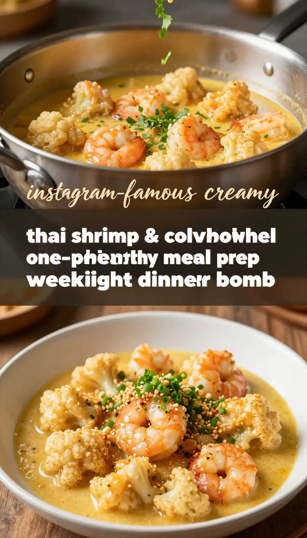 instagram-famous creamy thai shrimp & cauliflower one-pot easy healthy meal prep weeknight dinner flavor bomb