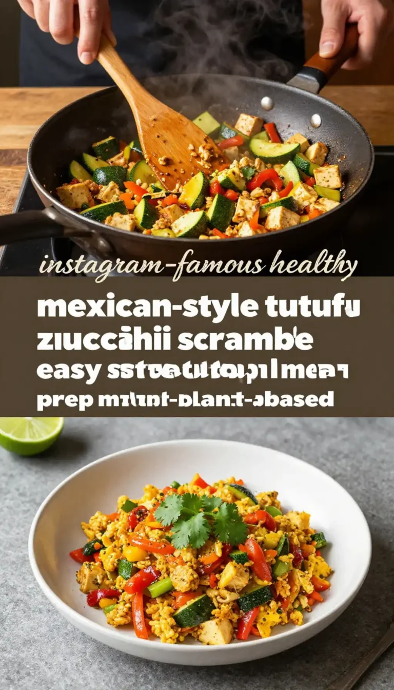 instagram-famous healthy mexican-style tofu zucchini scramble easy stovetop meal prep plant-based
