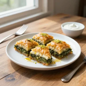 Step by step instagram-famous lebanese broiled tofu kale baklava dessert easy meal prep healthy fusion gooey crispy loaded