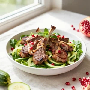 Step by step instagram-famous lebanese wok-fried lamb chops zucchini power salad easy meal prep healthy dinner