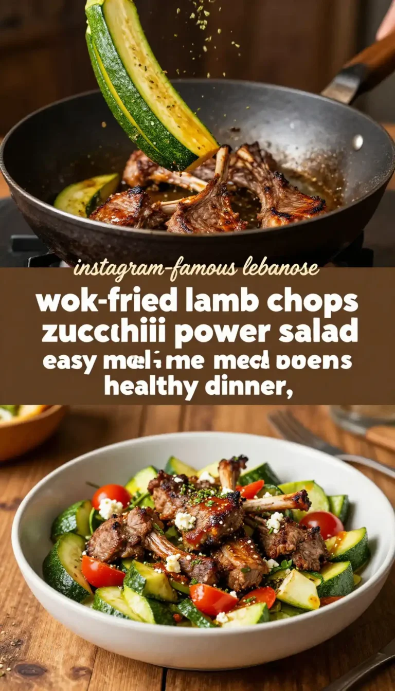instagram-famous lebanese wok-fried lamb chops zucchini power salad easy meal prep healthy dinner