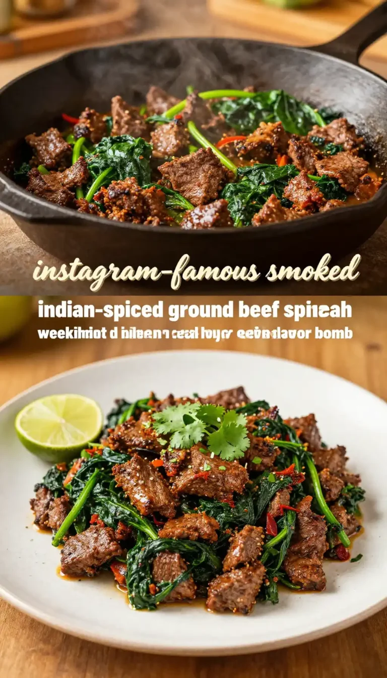 instagram-famous smoked indian-spiced ground beef spinach easy weeknight dinner healthy meal prep flavor bomb