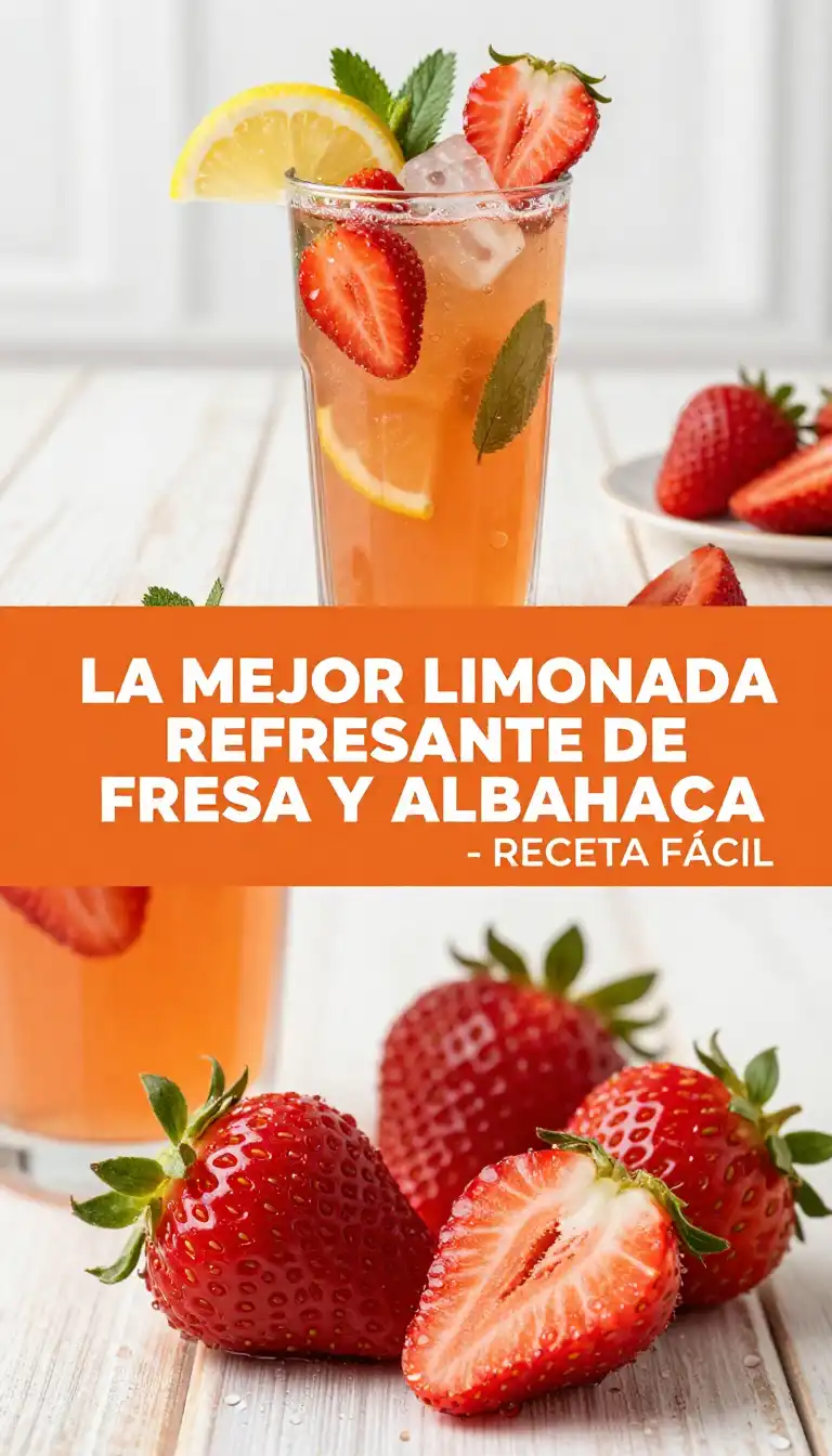 Limonada Refrescante de Fresa y Albahaca - Bebidas - Indixer