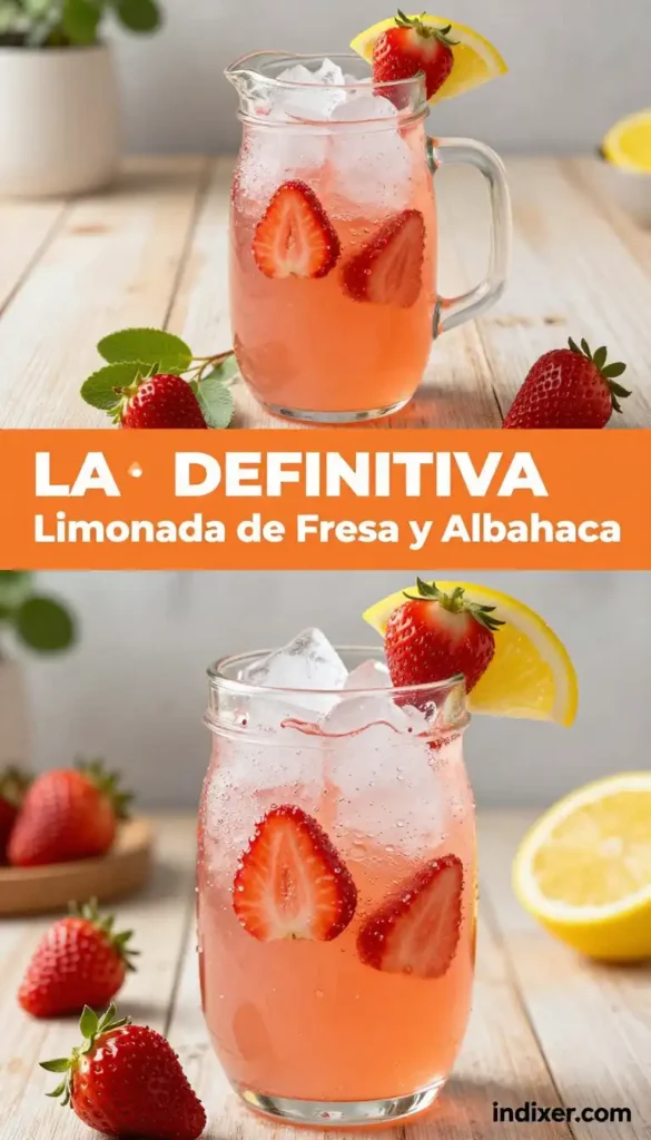 Limonada Refrescante de Fresa y Albahaca - Bebidas - Indixer