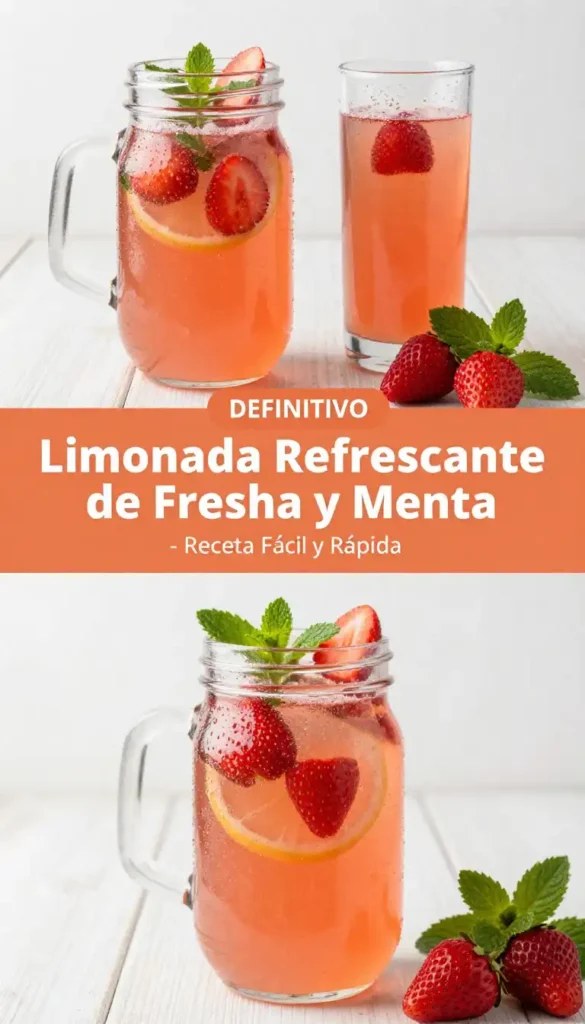 Limonada Refrescante de Fresa y Menta - Bebidas - Indixer